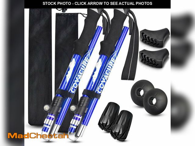Lot 74-13713591 - Covacure Trekking Poles Collapsible Hiking Poles - Aluminum Alloy 7075 Trekking Sticks with Quick Lo...