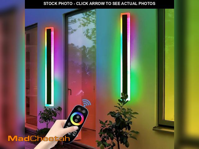 Lot 74-12167669 - Mikeru 2-Pack 39.3-Inch Wall Light Fixtures, RGB Modern Sconce 10%-100% Dimmable Smart Outdoor Light...