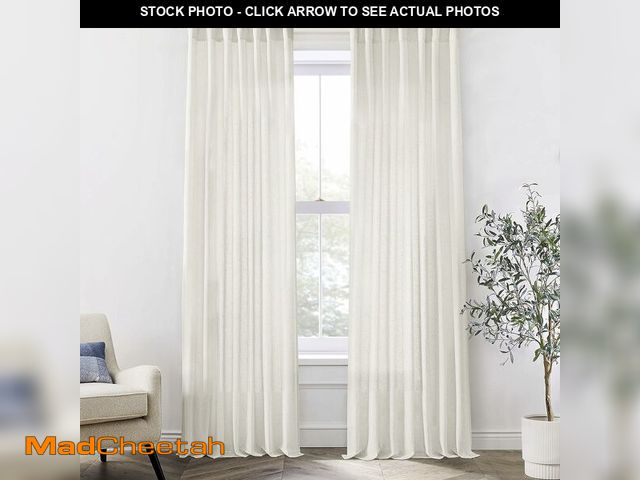 Lot 74-14387049 - XTMYI 105 Inch Curtains 2 Panels Set Custom Length Back Tab Linen Window Sheer Curtain Drapes for Li...