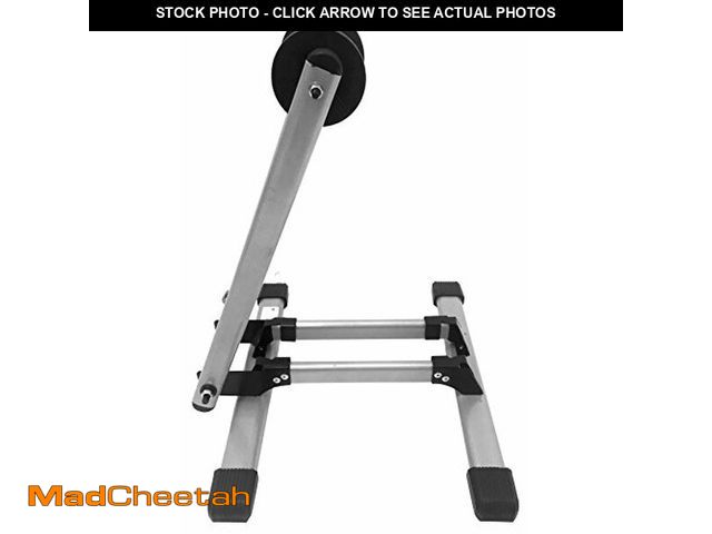 Lot 74-12544948 - MaxxHaul 80717 Foldable Floor Bike Stand Fits 20"-29" Sports Bicycles, black - UNUSED