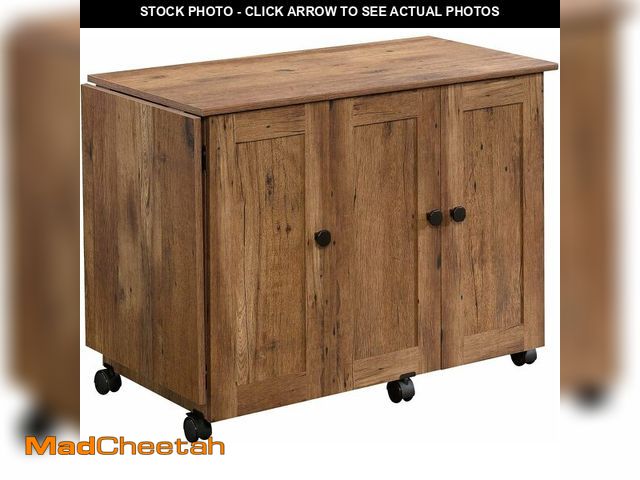 Lot 74-12693281 - Sauder Miscellaneous Storage Sewing/Craft Cart/ Pantry cabinets, Vintage Oak finish - UNUSED