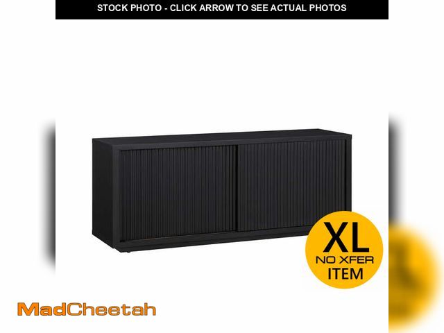 Lot 74-12862284 - Beautiful Fluted TV Stand for TVâs up to 70â by Drew Barrymore, Rich Black Finish - USED