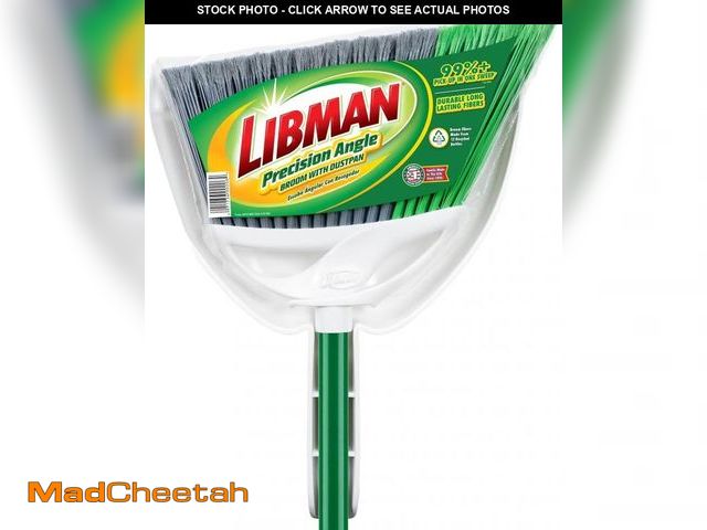 Lot 74-12510310 - Libman Precision Angle Broom with Dustpan Combo Set for Sweeping Indoor and Outdoor Floors, Pet, Dog...