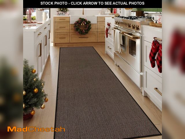 Lot 74-12713916 - Lahome Farmhouse 2x8 Runner Rug, Black Kitchen Runner Rugs Non Skid Washable Neutral Entryway Carpet...