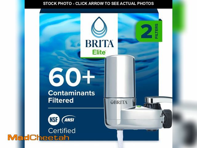 Lot 74-14295356 - Brita Faucet Mount Water Filter System, Chrome, No-Wait Filtration, Easy Install, Multi-Use Tap Wate...