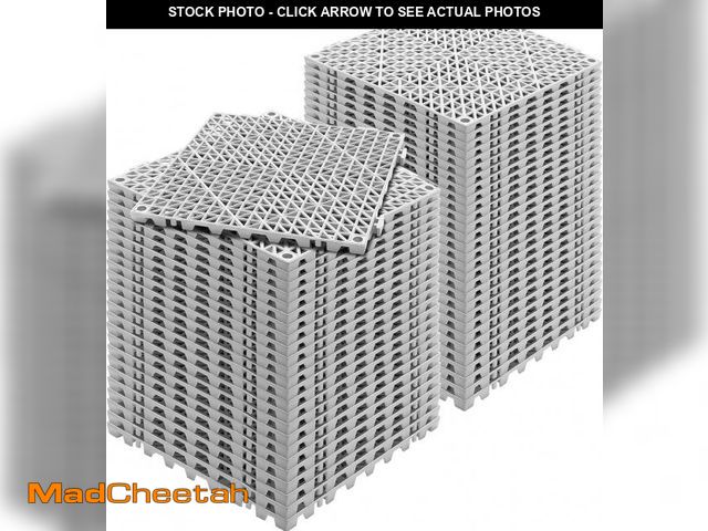 Lot 74-12109842 - VEVOR Interlocking Tile 55PCS Blue, Drainage Tiles 12" x 12" Splicing, Soft PVC Interlocking Drainag...