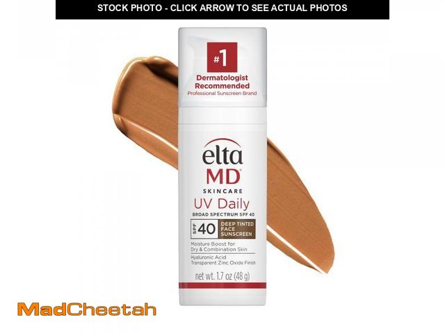 Lot 74-12306075 - EltaMD UV Daily Deep Tinted SPF 40 Face Sunscreen Moisturizer with Zinc Oxide, Tinted Daily Face Moi...