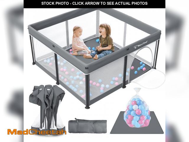 Lot 74-12490612 - Foldable Baby Playpen with Mat, Collapsible Play Pen for Babies and Toddlers, Indoor &amp; Outdoor K...