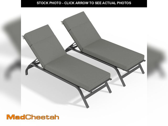 Lot 74-14290885 - Kimunuk 72 x 21 x 4 in. (2-Pack) Outdoor Chaise Lounge Cushion, Water Resistant Patio Replacement Se...