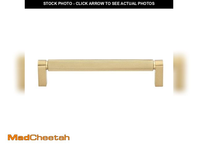 Lot 74-13129487 - (SET OF 10) 6-1/4 in. 160 mm Satin Gold Solid Knurled Bar Pull (10-Pack) - UNUSED