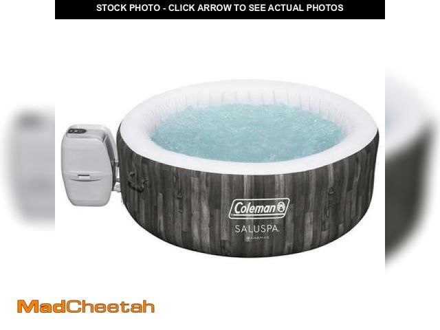 Lot 74-12427721 - Coleman Bahamas AirJet Inflatable Outdoor Round Hot Tub 2-4 Person with Pump #P08411 - UNUSED