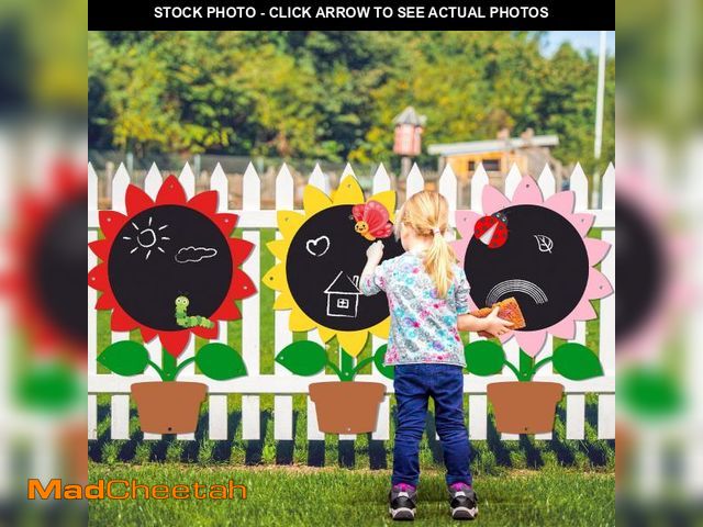 Lot 74-12160383 - MotiMind 3 Pcs Giant Preschool Playground Sunflower Chalkboards for Kids Outdoor Paint Chalkboard fo...