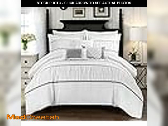 Lot 74-13017533 - Chic Home Cheryl 10 Piece Comforter Set Complete Bed in a Bag Pleated Ruched Ruffled Bedding with Sh...