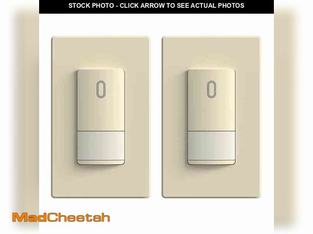 Lot 74-12872584 - ELEGRP Single-Pole Occupancy Sensor, PIR Infrared Motion Activated Screwless Wall Switch, Light Almo...