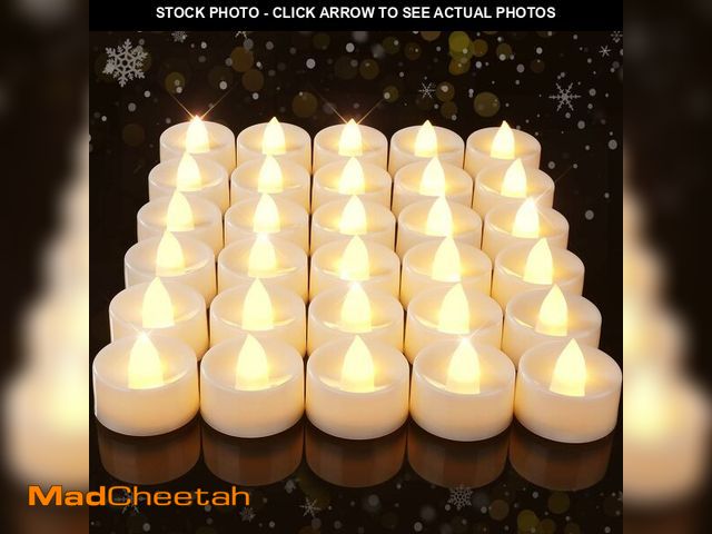 Lot 74-12709057 - Amagic 100 Pcs Flickering Flameless Tea Lights Battery Operated, 200+ Hours Long Lasting Electric Ca...