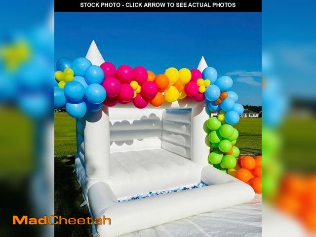 Lot 74-12206025 - WARSUN 10x8x8Ft White Bounce House Castle with Blower Inflatable Bounce House for Birthday Baby Show...