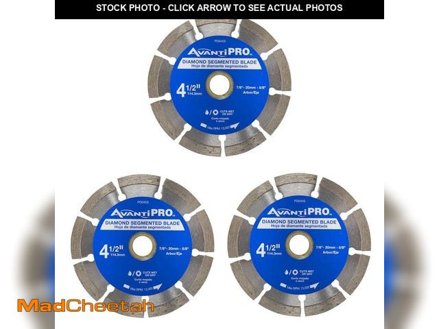 Lot 74-13001407 - Avanti Pro 4.5 in. Segmented Diamond Blade (3-Pack) - UNUSED
