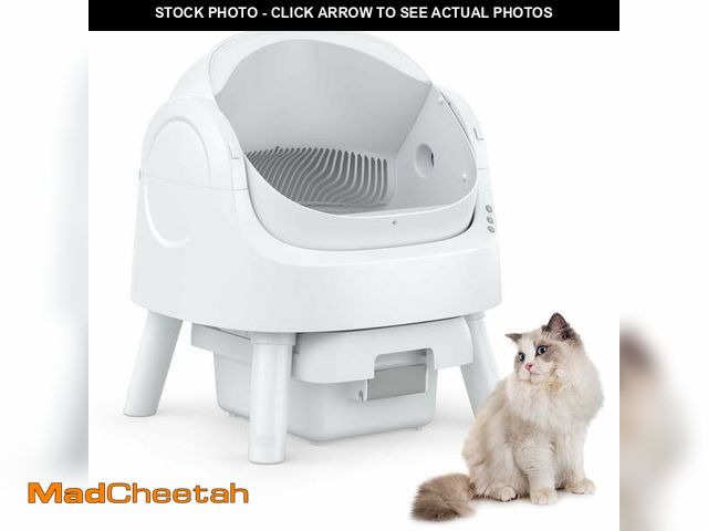 Lot 74-13743394 - PetPivot Automatic Cat Litter Box Self-Cleaning with Safety Protection, Mat and Trash Bags Included,...