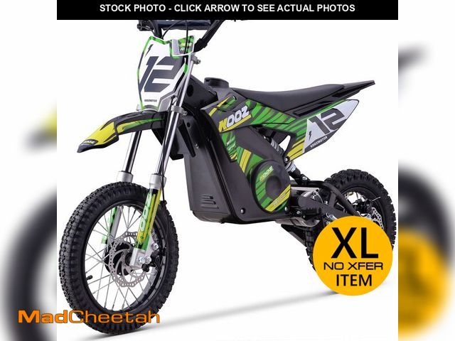 Lot 74-12695282 - MotoTec 36v 1000w (HP112E) Electric Dirt Bike Green - UNUSED