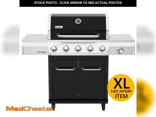 Lot 74-14254587 - Nexgrill Gourmet Pro 5-Burner Propane Gas Grill with Side Burner and Griddle Max Insert in Black - U...