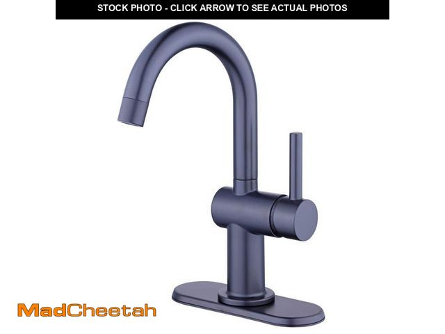 Lot 74-12683611 - Glacier Bay Dorind Single Hole Single-Handle Deck Mount High-Arc Bathroom Faucet in Matte Black - UN...