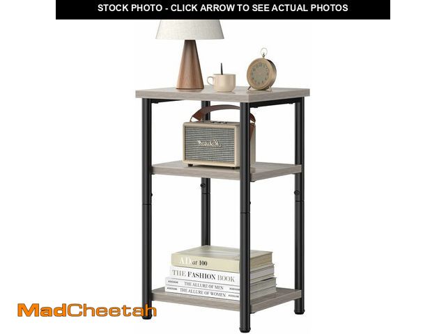 Lot 74-12543980 - DUMOS End Table, 3 Tier Side Sofa Tables for Small Space, Storage Shelf, Nightstand with Adjustable ...