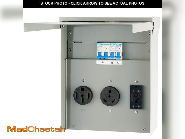 Lot 74-12872833 - VEVOR RV Power Outlet Box Indoor/Outdoor 20/30/50Amp 125/250-Volt Receptacle NEMA 14-50R/TT-30R GFCI...