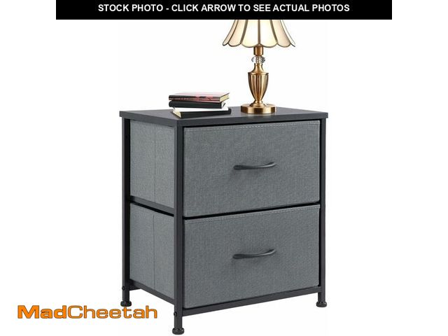 Lot 74-12664708 - Sweetcrispy Nightstand with 2 Storage Drawers, 20" Height End Table Small Bed Side Furniture, Wooden...