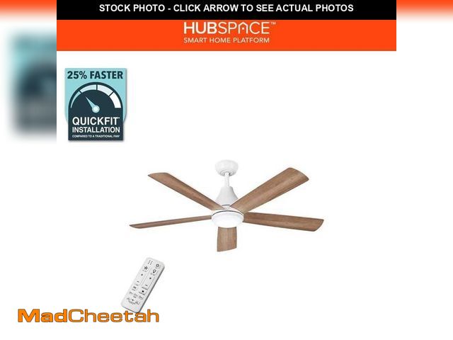 Lot 74-12691462 - Hampton Bay Nevali 52 in. White Color Changing LED Indoor Matte White Ceiling Fan with Light and Rem...