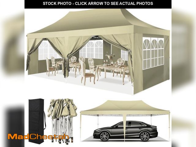 Lot 74-12270625 - COBIZI 10x20 Pop-up Canopy Tent, Outdoor Events Canopy Tent with 6 Removable Sidewalls,for Backyard,...
