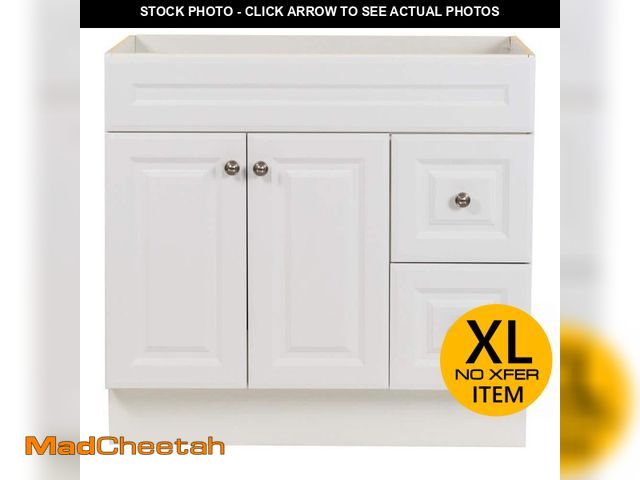 Lot 74-12771303 - Glacier Bay Glensford 36 in. W x 22 in. D x 34 in. H Bath Vanity Cabinet without Top in White - UNUS...