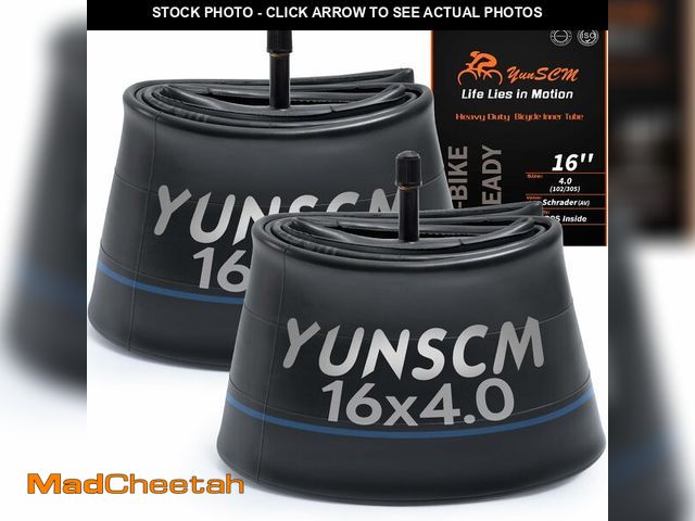 Lot 74-14354789 - YUNSCM 2-PCS 16x4.0 Heavy Duty E-Bike Tubes 16 x 4.0 Schrader Valve Inner Tubes 102/305 Compatible w...