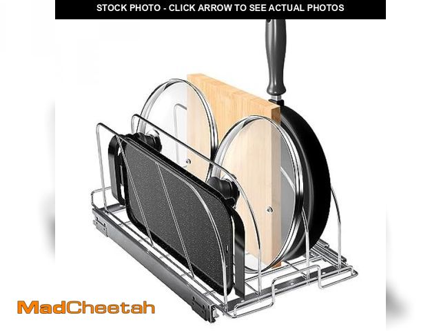 Lot 74-12399435 - VEVOR Pan and Pot Rack, Expandable Pull Out Under Cabinet Organizer, Cookie Sheet Baking Pans tray O...