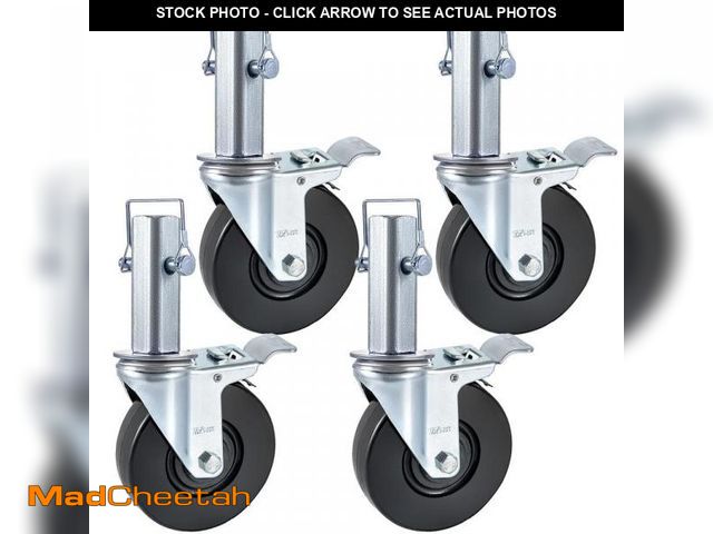 Lot 74-12518072 - VEVOR Scaffolding Rubber Swivel Caster Wheels 4-Pack 5 in. with Dual Locking Heavy Duty Casters 440 ...