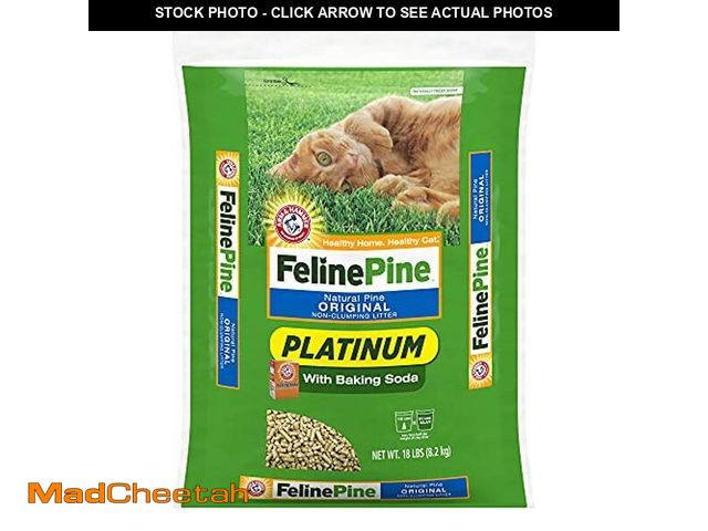 Lot 74-12632997 - Feline Pine Platinum Non-Clumping Cat Litter, Feline Pine Cat Litter 18lb - UNUSED