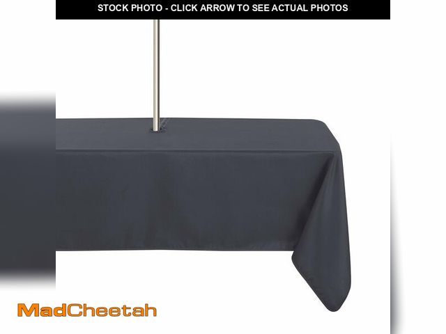 Lot 74-12438973 - LUSHVIDA Rectangle Outdoor Tablecloth with Umbrella Hole and Zipper, 60x102 Inch Grey, Washable Wate...