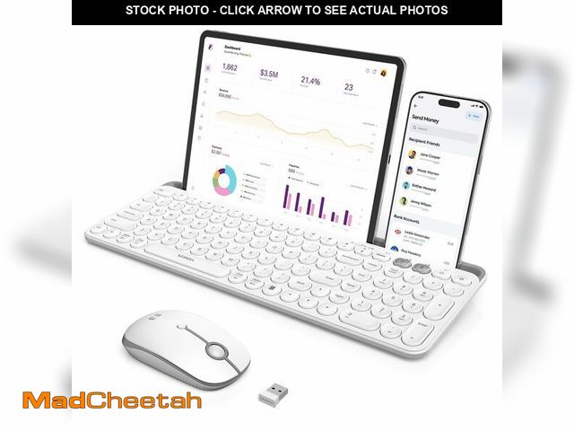 Lot 74-14431617 - seenda CTU-301 Bluetooth Keyboard and Mouse Combo for iPad,White - UNUSED