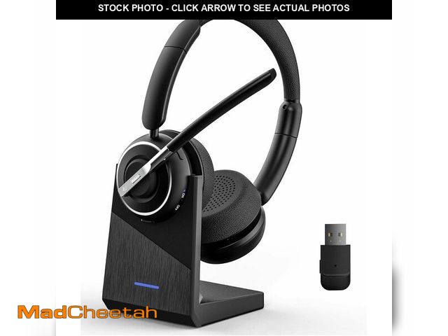 Lot 74-13620676 - (2025 Upgraded) Wireless Headset with Mic for Work, Bluetooth Headset with Noise Canceling Microphon...