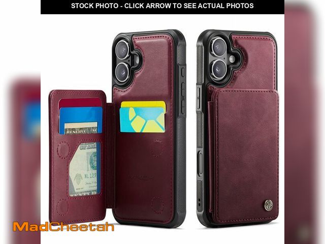 Lot 74-13576137 - Vinich for iPhone 16 Plus Wallet Case with Card Holder, RFID Blocking Credit Slots Kickstand Shockpr...