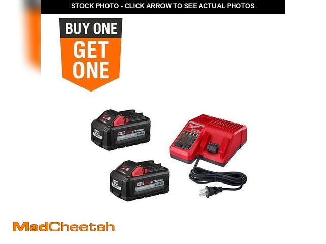 Lot 74-12790611 - Milwaukee M18 18-Volt Lithium-Ion High Output Starter Kit with Two 6.0 Ah Battery and Charger - UNUS...