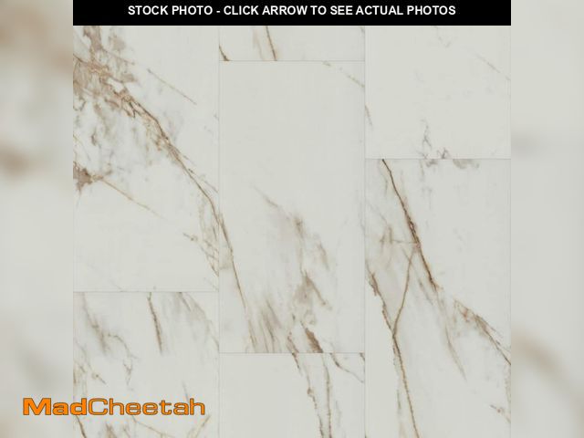 Lot 74-12675513 - Home Decorators Collection Brooking Carrera Marble 12 MIL x 12 in. W x 24 in. L Waterproof Click Loc...