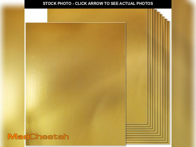 Lot 74-12712386 - Gold Metallic Cardstock Paper 8.5 x 11 inches 100 Sheets 100lb Cover, Reflective Mirrored Cardstock,...