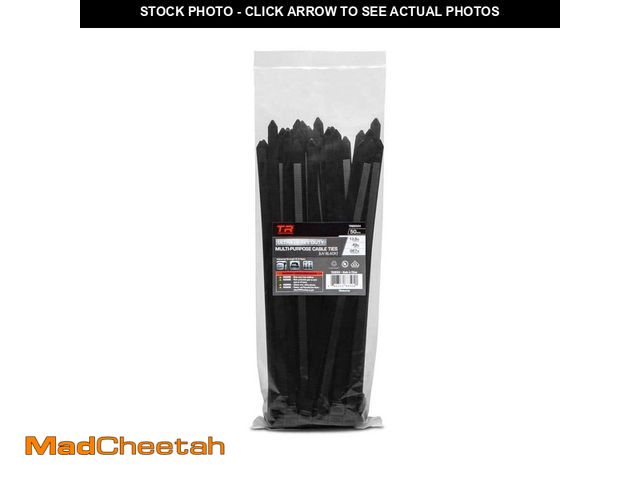 Lot 74-14318529 - TR Industrial 13.8 in. Ultra Heavy-Duty Multi-Purpose UV Cable Ties, 250 lbs. Tensile Strength (50-P...