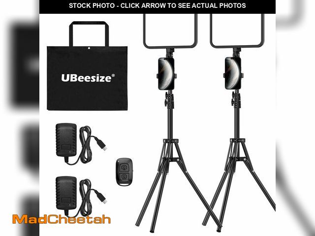 Lot 74-14214593 - UBeesize 2-Pack LED Video Light Kit, 3000-6500K Dimmable Photography Studio Lights with Tripod Stand...