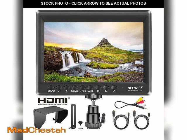 Lot 74-13546425 - Neewer F100 7inch Camera Field Monitor HD Video Assist IPS 1280x800 HDMI Input 1080p with Sunshade a...