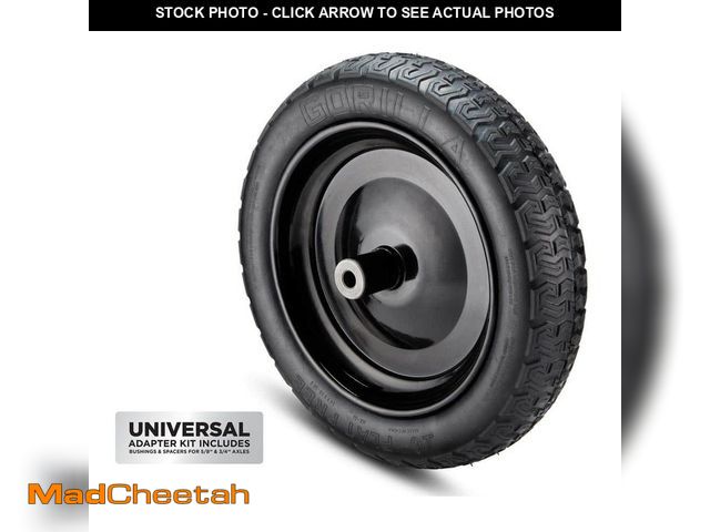 Lot 74-14242325 - Gorilla 16 in. Flat Free Universal Wheelbarrow Tire - UNUSED