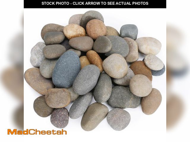 Lot 74-14365363 - Pulovin 40 lbs River Rocks for Landscaping, 1"-2" Decorative Garden Stones for Plants, Flower Pots, ...
