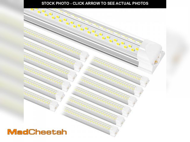 Lot 74-12082831 - ONLYLUX 8ft LED Shop Light, 8' 100W 15000lm 6000K (12 Pack), 8 Foot Linkable led Shop Lights with Pl...