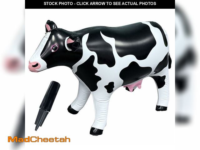 Lot 74-12708505 - 37" Long Inflatable Cow for Inflatable UFO 22" Tall Giant Cow Blow Up Decorations Animals Theme Indo...