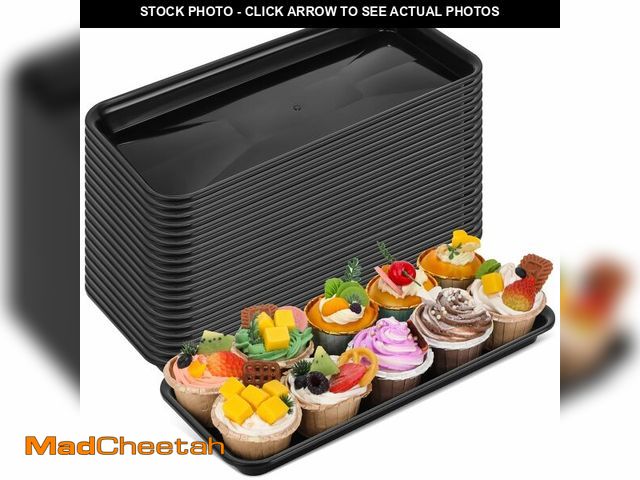 Lot 74-14483219 - Ziliny 20 Pcs Serving Platters 14 x 6 Inch Rectangle Serving Trays Reusable Food Tray Dishes Dessert...
